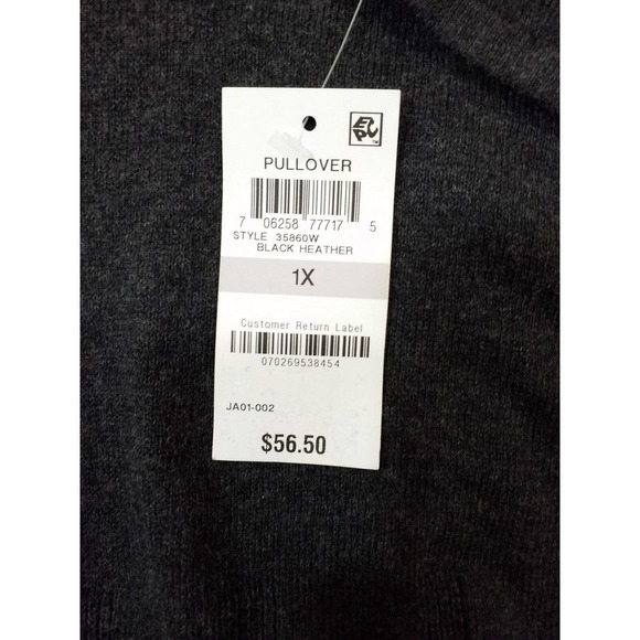Style & Co Woman~Plus Sz 1X~Dark Gray Ruffled-Sleeve Pullover Stretch NWT$56.50 - Picture 6 of 8